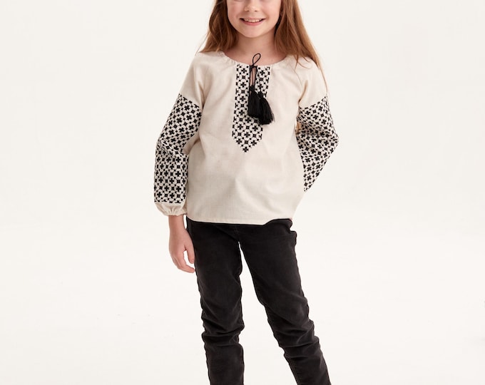Embroidered Vyshyvanka Blouse for Girls | Ukrainian Embroidery Shirt | Traditional Ukrainian Style in Stock in USA | Вишиванка у США