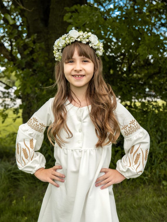 Embroidered Vyshyvanka Dress for Girls | Ukrainian Embroidery Dress | Traditional Ukrainian Style in Stock in USA | Вишиванка у США
