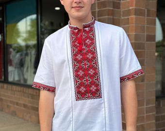 Ukrainian Vyshyvanka | Men's Embroidered Shirt | Вишиванка | Ukraine Vintage Sorochka Gift for Him | Handmade Ukrainian Clothing (46)