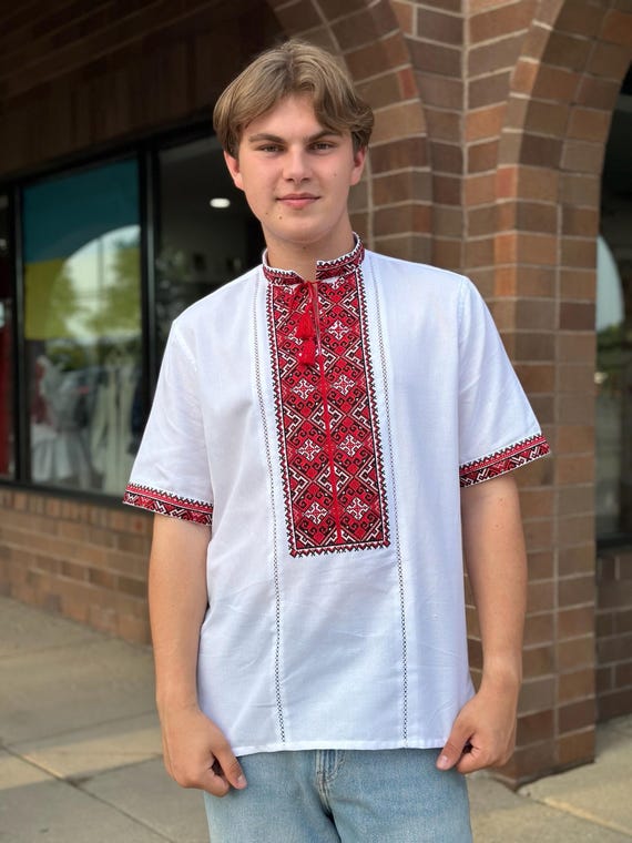Ukrainian Vyshyvanka | Men's Embroidered Shirt | Вишиванка | Ukraine Vintage Sorochka Gift for Him | Handmade Ukrainian Clothing (46)