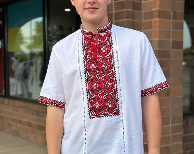 Ukrainian Vyshyvanka | Men's Embroidered Shirt | Вишиванка | Ukraine Vintage Sorochka Gift for Him | Handmade Ukrainian Clothing (46)