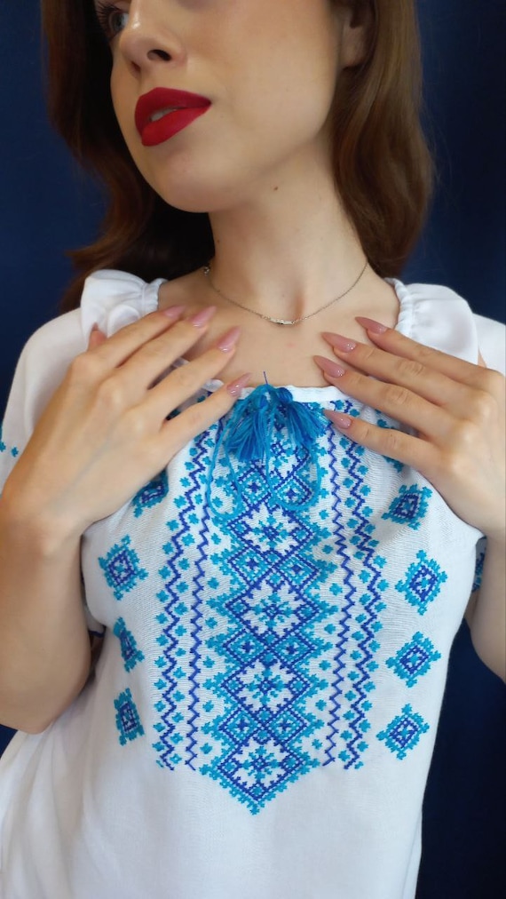 Ukrainian Embroidered Blouse for Women | Ethno Vintage Women's Vyshyvanka Shirt | Sorochka Vyshyta | Vyshyvanka Gift USA | Вишиванка (121)