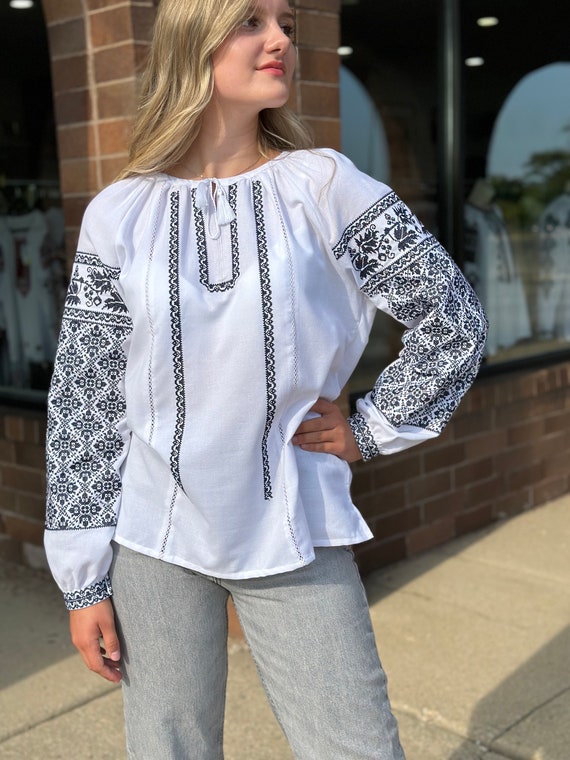 Ukrainian Embroidered Blouse for Women | Ethno Vintage Women's Vyshyvanka Shirt | Sorochka Vyshyta | Vyshyvanka Gift USA | Вишиванка (137)
