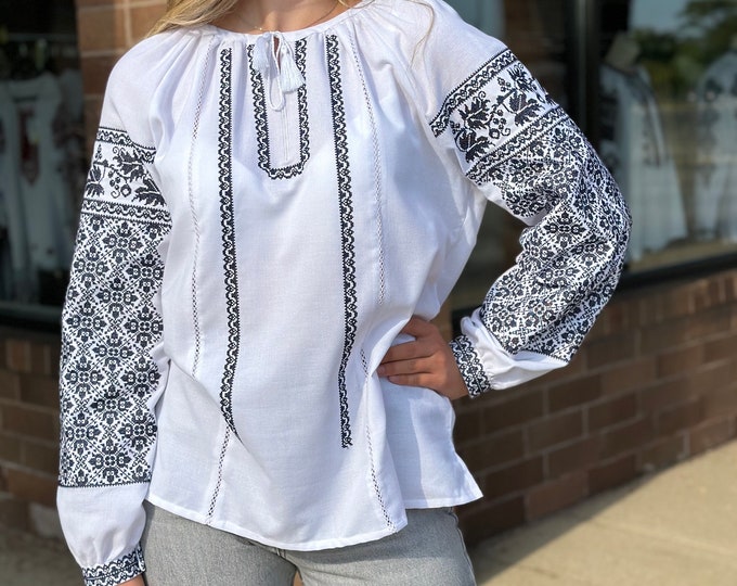 Ukrainian Embroidered Blouse for Women | Ethno Vintage Women's Vyshyvanka Shirt | Sorochka Vyshyta | Vyshyvanka Gift USA | Вишиванка (137)