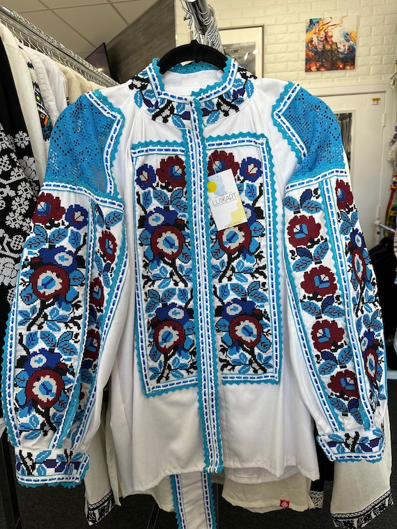 Ukrainian Embroidered Blouse for Women | Ethno Vintage Women's Vyshyvanka Shirt | Sorochka Vyshyta | Vyshyvanka Gift USA | Вишиванка