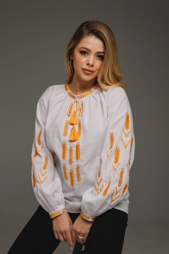 Ukrainian Embroidered Blouse for Women | Ethno Vintage Women's Vyshyvanka Shirt | Sorochka Vyshyta | Vyshyvanka Gift USA | Вишиванка (108)