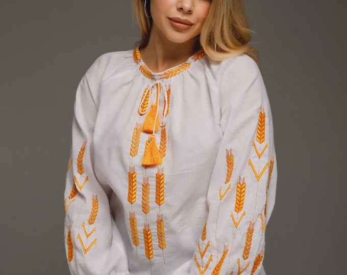 Ukrainian Embroidered Blouse for Women | Ethno Vintage Women's Vyshyvanka Shirt | Sorochka Vyshyta | Vyshyvanka Gift USA | Вишиванка (108)