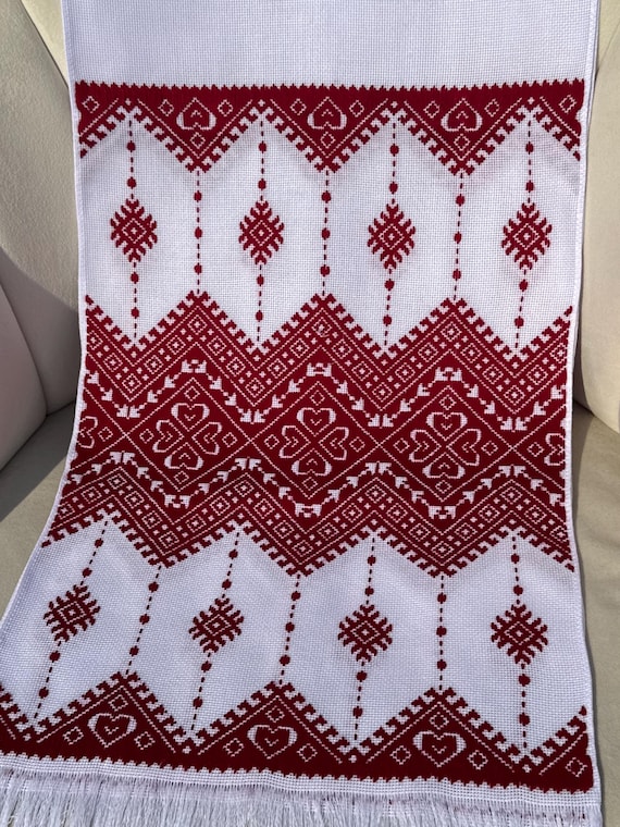 Ukrainian Embroidered Rushnyk Wedding Towel | Traditional Handmade Wedding Ceremony Towel | In Stock in USA | Вишитий Рушник (15)