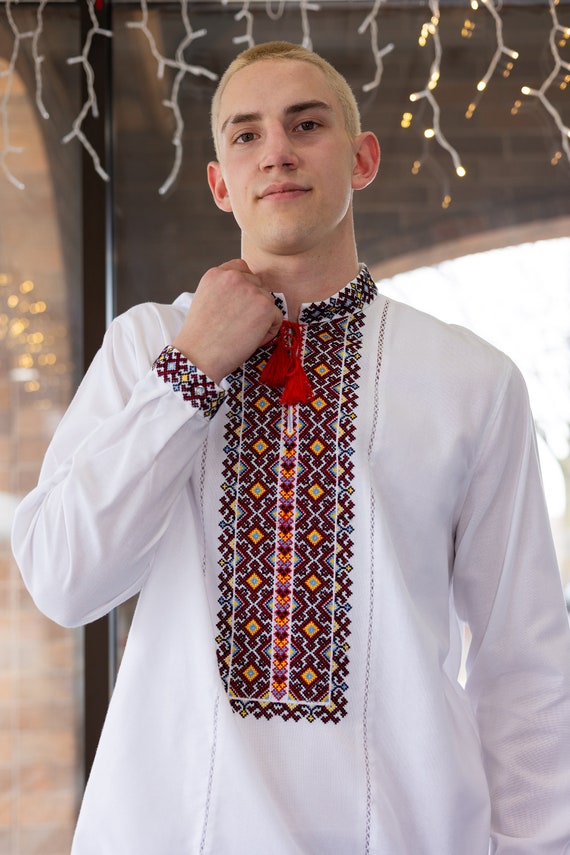 Ukrainian Vyshyvanka | Men's Embroidered Shirt | Вишиванка | Ukraine Vintage Sorochka Gift for Him | Handmade Ukrainian Clothing (22)
