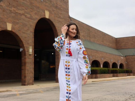 Ukrainian Vyshyvanka Dress | NEW Embroidered Dress | Handmade Traditional Ukraine-Style Boho Embroidery | Вишиванка