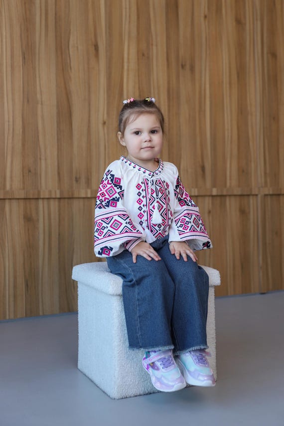 Embroidered Vyshyvanka Blouse for Girls | Ukrainian Embroidery Shirt | Traditional Ukraine Style in Stock in USA | Вишиванка у США