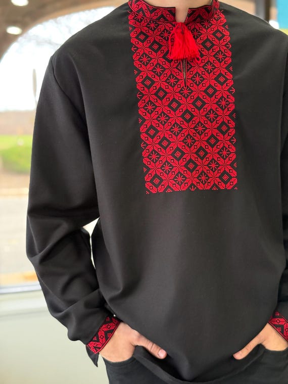 Ukrainian Vyshyvanka | Men's Embroidered Shirt | Вишиванка | Ukraine Vintage Sorochka Gift for Him | Handmade Ukrainian Clothing