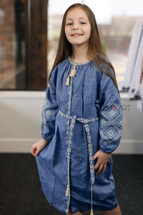 Embroidered Vyshyvanka Dress for Girls | Ukrainian Embroidery Dress | Traditional Ukrainian Style in Stock in USA | Вишиванка у США (21)