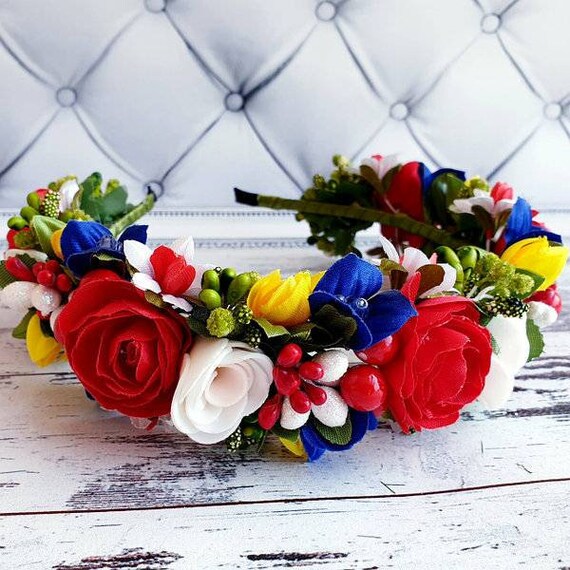 Ukrainian Wreath Traditional Wreath for girl Floral Wreath Floral Crown Headband Hair Wreath Gift for her Gift for girl