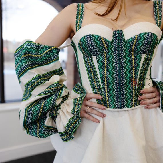 Corset | Embroidered Ukrainian Corsets in USA | Gift for Her | Handmade Present for Women | Вишитий Корсет | Ukraine Vyshyvanka (4)