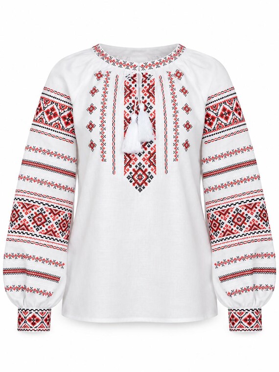 Ukrainian Embroidered Blouse | Traditional Vyshyvanka Shirt (USA Stock)