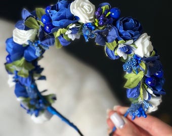 Handmade Ukrainian Flower Crown | Vinok | Вінок | Floral Wreath Headband | Hair Accessory Gift for Her or Girl | Boho Festival Style (33)