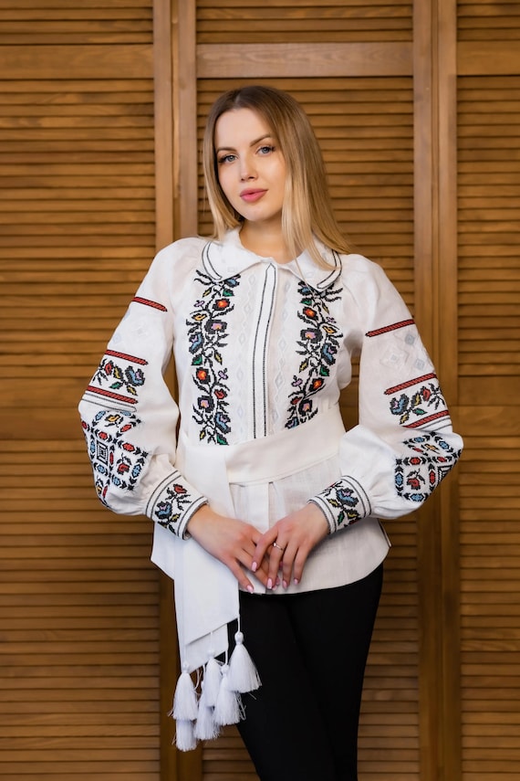 Embroidered Ukrainian Blouse | Women's Vyshyvanka Shirt, Boho Folk Style