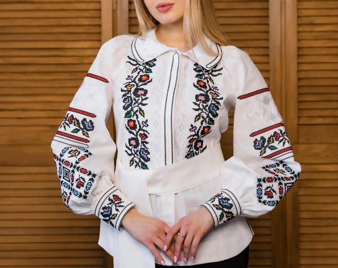 Embroidered Ukrainian Blouse | Women's Vyshyvanka Shirt, Boho Folk Style