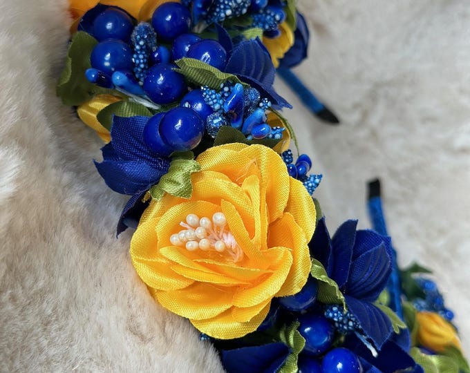 Handmade Ukrainian Flower Crown | Vinok | Вінок | Floral Wreath Headband | Hair Accessory Gift for Her or Girl | Boho Festival Style (20)