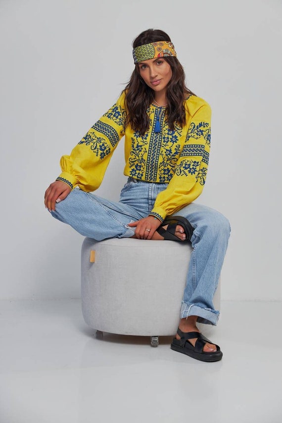 Ukrainian Embroidered Blouse for Women | Ethno Vintage Women's Vyshyvanka Shirt | Sorochka Vyshyta | Vyshyvanka Gift USA | Вишиванка (108)