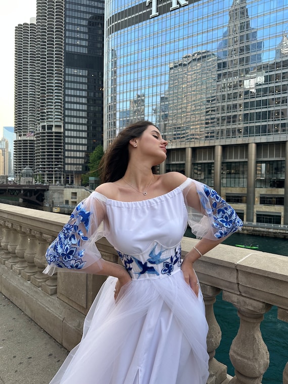 Ukrainian Vyshyvanka Dress | Ukraine Embroidered Dress in USA | Handmade Traditional Ukraine-Style Boho Embroidery Gift | Вишиванка (41)