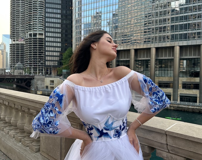 Ukrainian Vyshyvanka Dress | Ukraine Embroidered Dress in USA | Handmade Traditional Ukraine-Style Boho Embroidery Gift | Вишиванка (41)