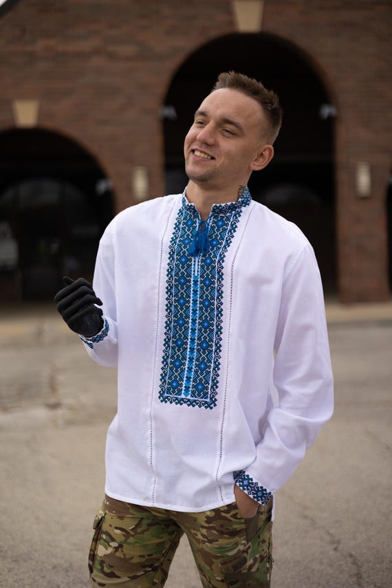 Ukrainian Vyshyvanka | Men's Embroidered Shirt | Вишиванка | Ukraine Vintage Sorochka Gift for Him | Handmade Ukrainian Clothing (84)