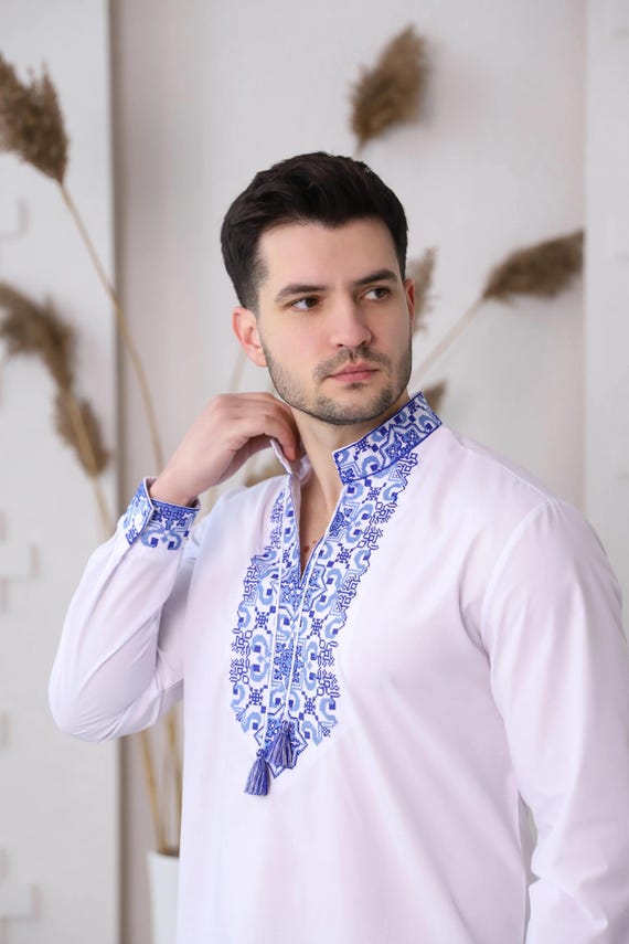 Ukrainian Vyshyvanka | Men's Embroidered Shirt | Вишиванка | Ukraine Vintage Sorochka Gift for Him | Handmade Ukrainian Clothing (53)