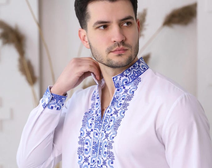 Ukrainian Vyshyvanka | Men's Embroidered Shirt | Вишиванка | Ukraine Vintage Sorochka Gift for Him | Handmade Ukrainian Clothing (53)