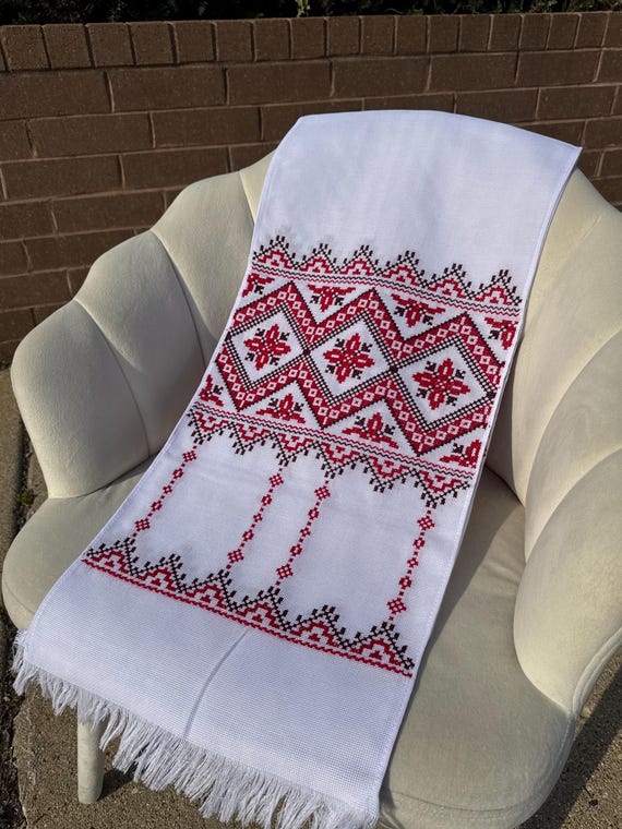 Ukrainian Embroidered Rushnyk Wedding Towel | Traditional Handmade Wedding Ceremony Towel | In Stock in USA | Вишитий Рушник (20)