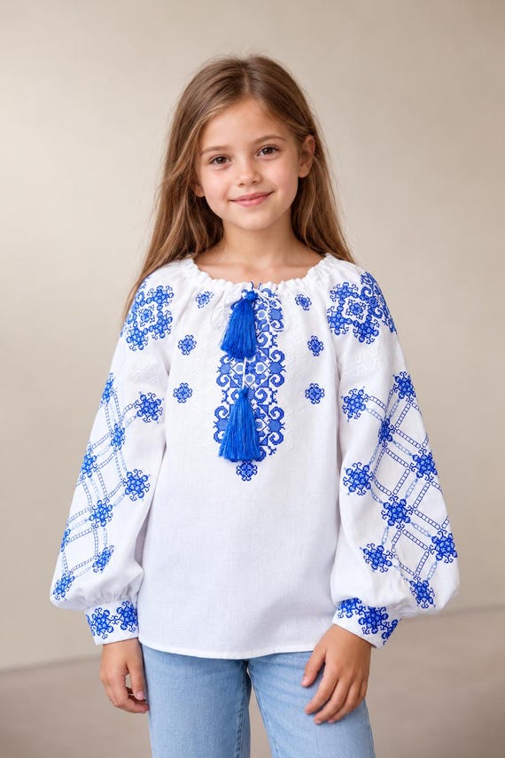 Embroidered Vyshyvanka Blouse for Girls | Ukrainian Embroidery Shirt | Traditional Ukrainian Style in Stock in USA | Вишиванка у США