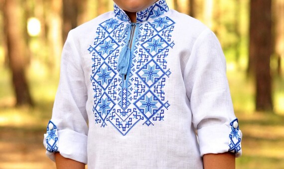 Embroidered Vyshyvanka Shirt for Boys | Ukrainian Embroidery Shirt | Traditional Ukraine Style Gift in Stock in USA | Вишиванка у США