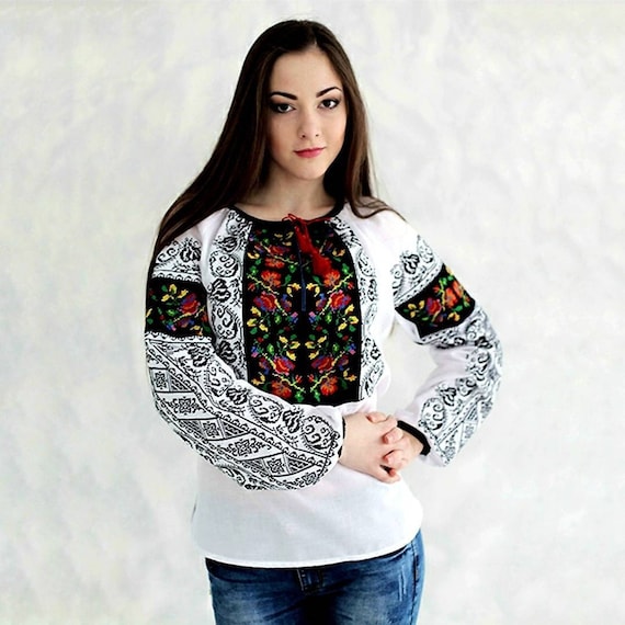 Ukrainian Embroidered Blouse for Women | Ethno Vintage Women's Vyshyvanka Shirt | Sorochka Vyshyta | Vyshyvanka Gift USA | Вишиванка (27)