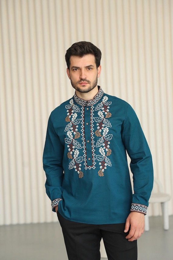 Ukrainian Vyshyvanka | Men's Embroidered Shirt | Вишиванка | Ukraine Vintage Sorochka Gift for Him | Handmade Ukrainian Clothing (68)