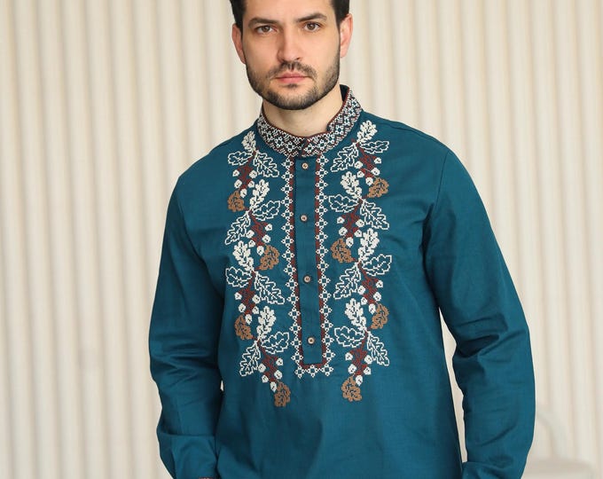Ukrainian Vyshyvanka | Men's Embroidered Shirt | Вишиванка | Ukraine Vintage Sorochka Gift for Him | Handmade Ukrainian Clothing (68)