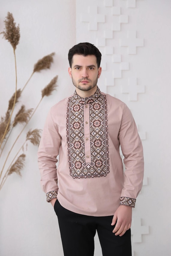 Ukrainian Vyshyvanka | Men's Embroidered Shirt | Вишиванка | Ukraine Vintage Sorochka Gift for Him | Handmade Ukrainian Clothing