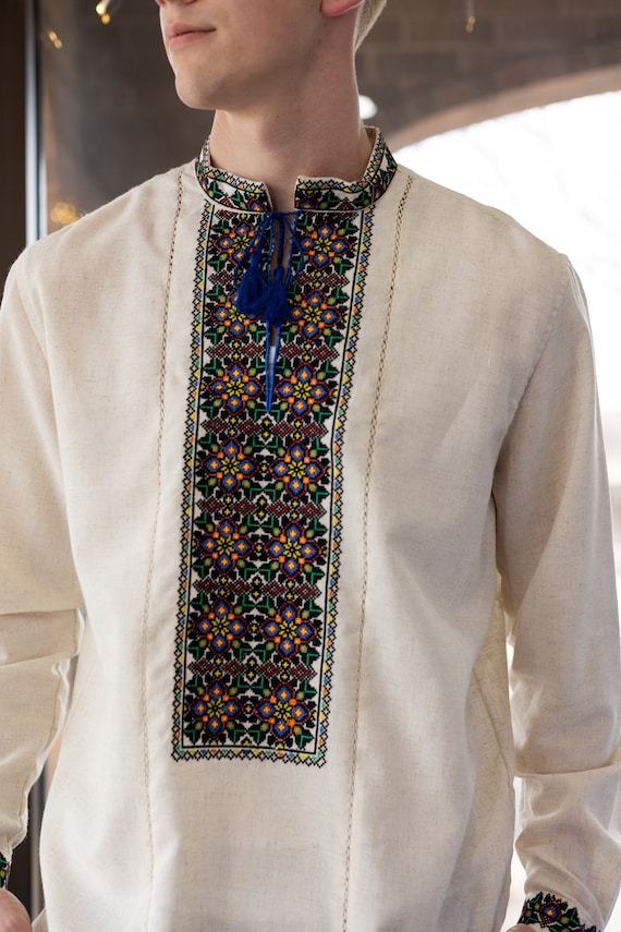 Ukrainian Vyshyvanka | Men's Embroidered Shirt | Вишиванка | Ukraine Vintage Sorochka Gift for Him | Handmade Ukrainian Clothing (16)