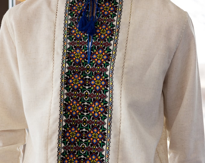 Ukrainian Vyshyvanka | Men's Embroidered Shirt | Вишиванка | Ukraine Vintage Sorochka Gift for Him | Handmade Ukrainian Clothing (16)