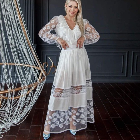 Ukrainian Vyshyvanka Dress | Ukraine Embroidered Dress in USA | Handmade Traditional Ukraine-Style Boho Embroidery Gift | Вишиванка (4)