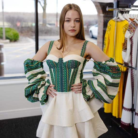 Corset | Embroidered Ukrainian Corsets in USA | Gift for Her | Handmade Present for Women | Вишитий Корсет | Ukraine Vyshyvanka (4)