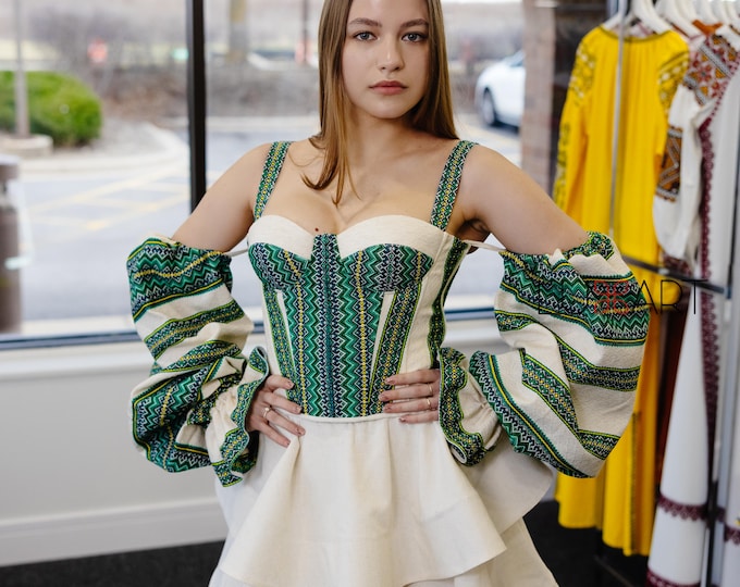 Corset | Embroidered Ukrainian Corsets in USA | Gift for Her | Handmade Present for Women | Вишитий Корсет | Ukraine Vyshyvanka (4)