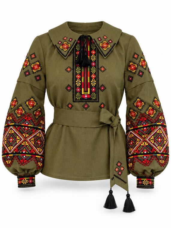 Ukrainian Embroidered Blouse for Women | Ethno Vintage Women's Vyshyvanka Shirt | Sorochka Vyshyta | Vyshyvanka Gift USA | Вишиванка