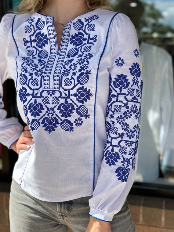 Ukrainian Embroidered Blouse for Women | Ethno Vintage Women's Vyshyvanka Shirt | Sorochka Vyshyta | Vyshyvanka Gift USA | Вишиванка (77)