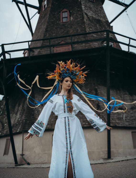Ukrainian Vyshyvanka Dress | Ukraine Embroidered Dress in USA | Handmade Traditional Ukraine-Style Boho Embroidery Gift | Вишиванка (33)