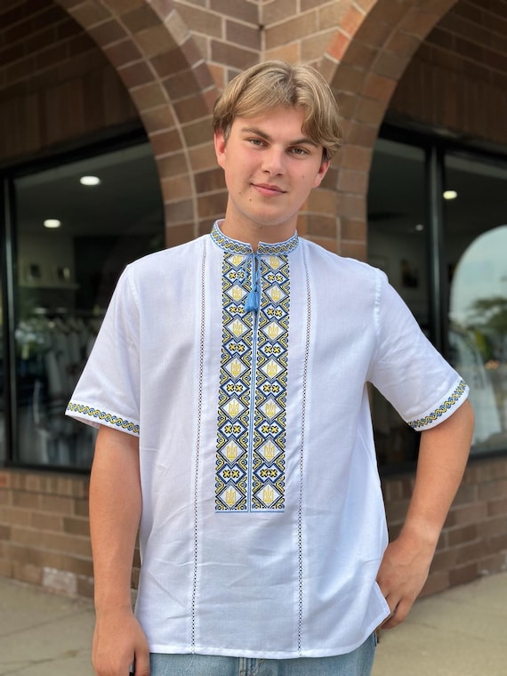 Ukrainian Vyshyvanka | Men's Embroidered Shirt | Вишиванка | Ukraine Vintage Sorochka Gift for Him | Handmade Ukrainian Clothing (48)