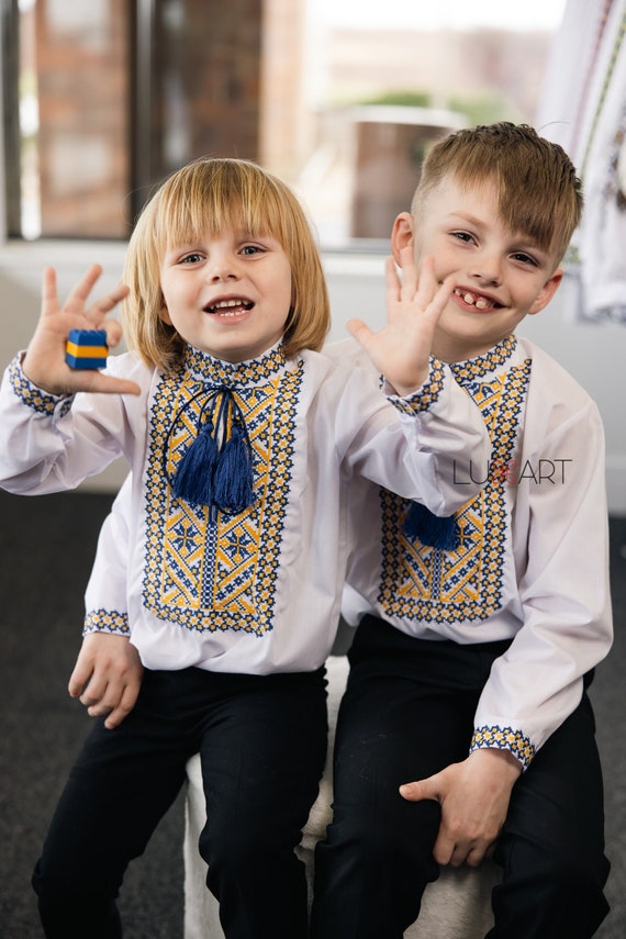 Embroidered Vyshyvanka Shirt for Boys | Ukrainian Embroidery Shirt | Traditional Ukrainian Style Gift in Stock in USA | Вишиванка у США (34)