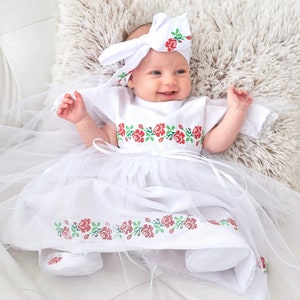 Baptism Dress Christening Outfit EMBROIDERY Dress for Baby Dress