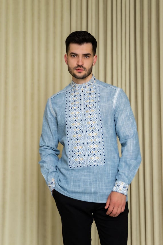 Ukrainian Vyshyvanka | Men's Embroidered Shirt | Вишиванка | Ukraine Vintage Sorochka Gift for Him | Handmade Ukrainian Clothing