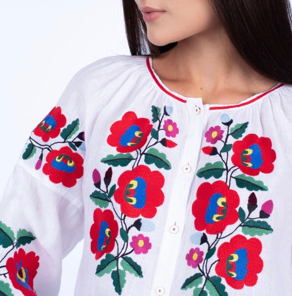 Ukrainian Embroidered Blouse for Women | Ethno Vintage Women's Vyshyvanka Shirt | Sorochka Vyshyta | Vyshyvanka Gift USA | Вишиванка (80)